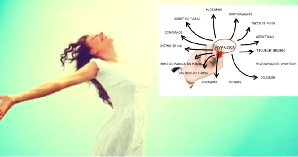 Femme apaisée après séance d’hypnose thérapeutique – libération des blocages émotionnels et détente intérieure.